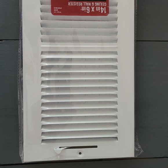 Everbilt 14 in. x 6 in. 2-Way Steel Wall/Ceiling Register in White - Picture 2 of 3